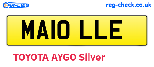MA10LLE are the vehicle registration plates.