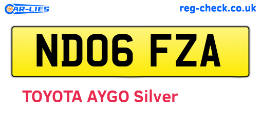 ND06FZA are the vehicle registration plates.