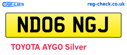 ND06NGJ are the vehicle registration plates.