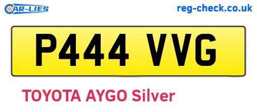 P444VVG are the vehicle registration plates.