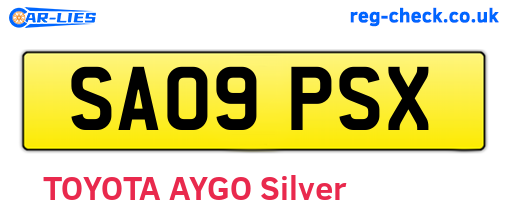 SA09PSX are the vehicle registration plates.