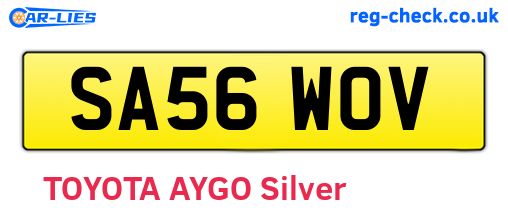 SA56WOV are the vehicle registration plates.