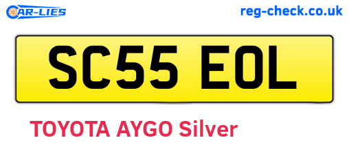 SC55EOL are the vehicle registration plates.