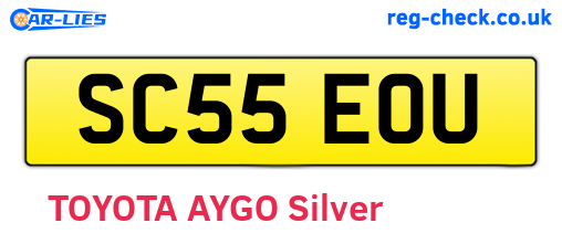 SC55EOU are the vehicle registration plates.