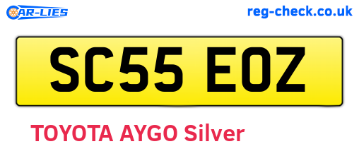 SC55EOZ are the vehicle registration plates.