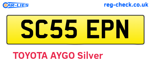 SC55EPN are the vehicle registration plates.