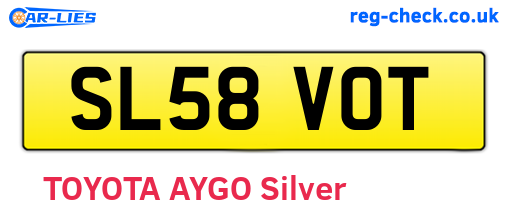 SL58VOT are the vehicle registration plates.
