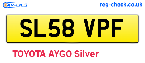 SL58VPF are the vehicle registration plates.