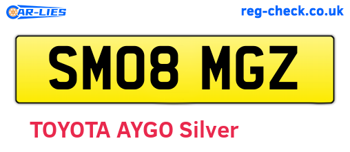 SM08MGZ are the vehicle registration plates.