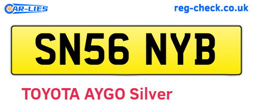 SN56NYB are the vehicle registration plates.