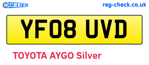 YF08UVD are the vehicle registration plates.