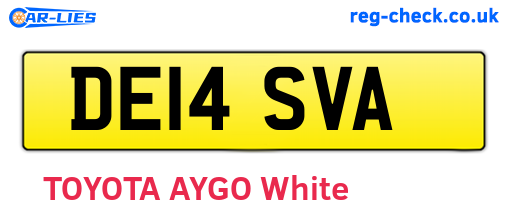 DE14SVA are the vehicle registration plates.