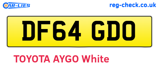 DF64GDO are the vehicle registration plates.