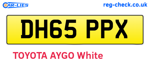 DH65PPX are the vehicle registration plates.