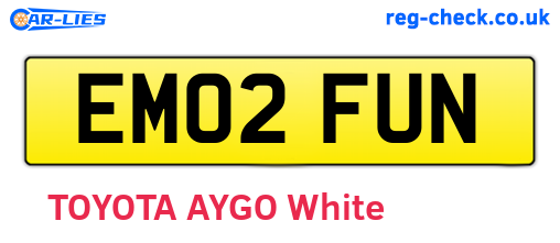 EM02FUN are the vehicle registration plates.