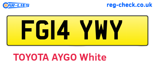 FG14YWY are the vehicle registration plates.