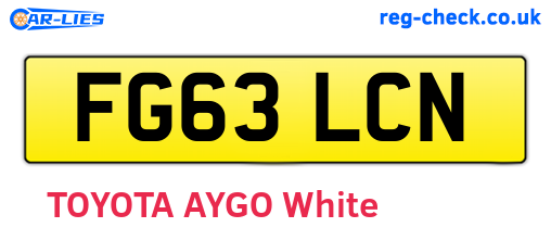 FG63LCN are the vehicle registration plates.