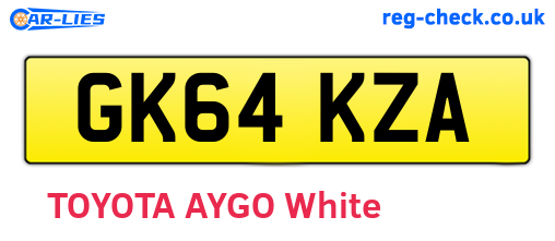 GK64KZA are the vehicle registration plates.