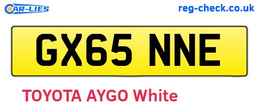 GX65NNE are the vehicle registration plates.