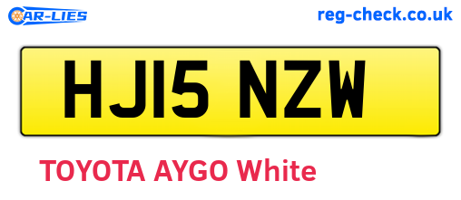HJ15NZW are the vehicle registration plates.