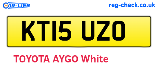KT15UZO are the vehicle registration plates.