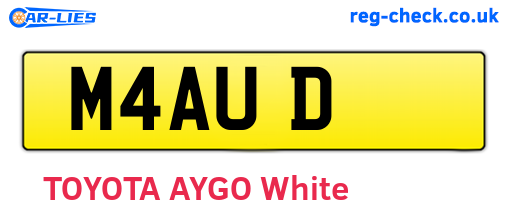 M4AUD are the vehicle registration plates.