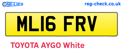 ML16FRV are the vehicle registration plates.