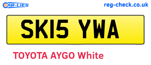 SK15YWA are the vehicle registration plates.