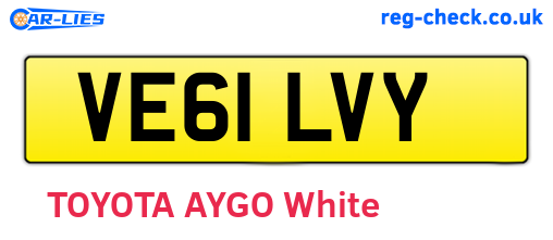 VE61LVY are the vehicle registration plates.