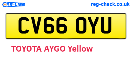 CV66OYU are the vehicle registration plates.