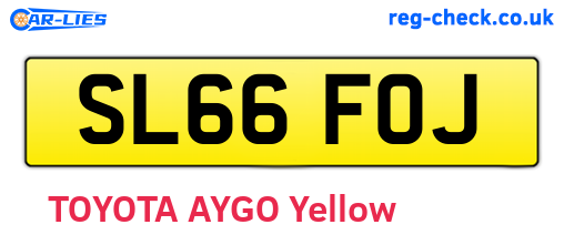 SL66FOJ are the vehicle registration plates.