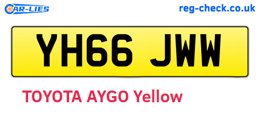 YH66JWW are the vehicle registration plates.