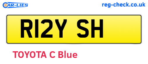 R12YSH are the vehicle registration plates.