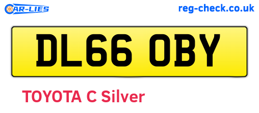DL66OBY are the vehicle registration plates.