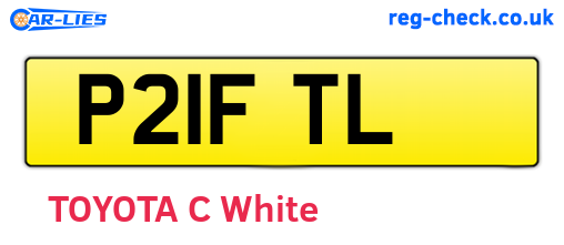 P21FTL are the vehicle registration plates.