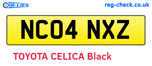 NC04NXZ are the vehicle registration plates.