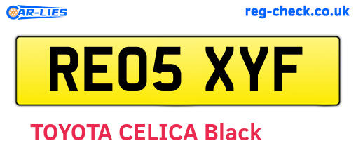 RE05XYF are the vehicle registration plates.