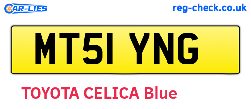 MT51YNG are the vehicle registration plates.
