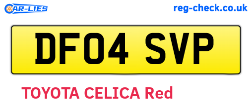 DF04SVP are the vehicle registration plates.