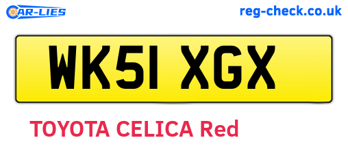 WK51XGX are the vehicle registration plates.