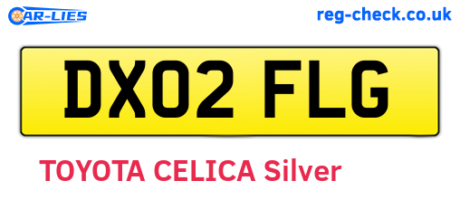 DX02FLG are the vehicle registration plates.
