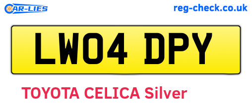 LW04DPY are the vehicle registration plates.