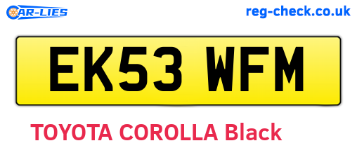 EK53WFM are the vehicle registration plates.