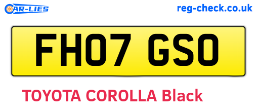 FH07GSO are the vehicle registration plates.