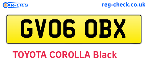 GV06OBX are the vehicle registration plates.