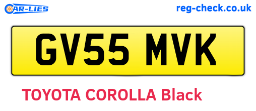 GV55MVK are the vehicle registration plates.