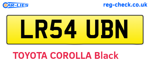 LR54UBN are the vehicle registration plates.