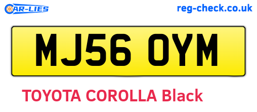 MJ56OYM are the vehicle registration plates.