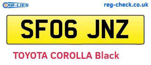 SF06JNZ are the vehicle registration plates.