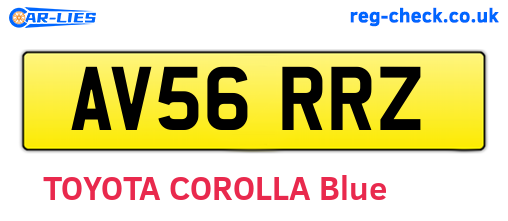 AV56RRZ are the vehicle registration plates.